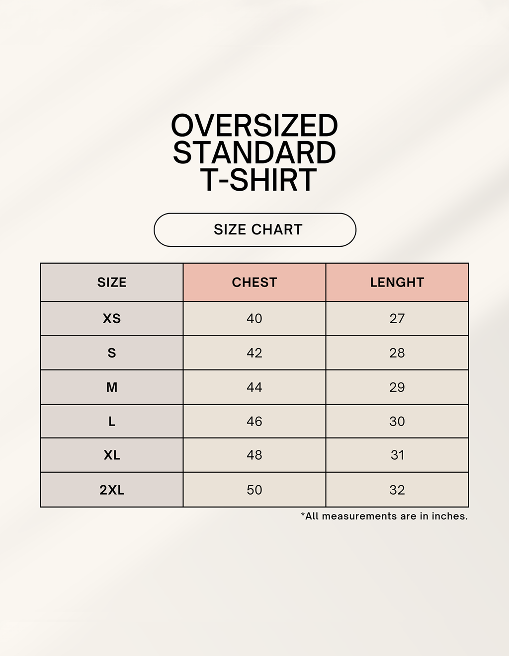 Flock Star size chart