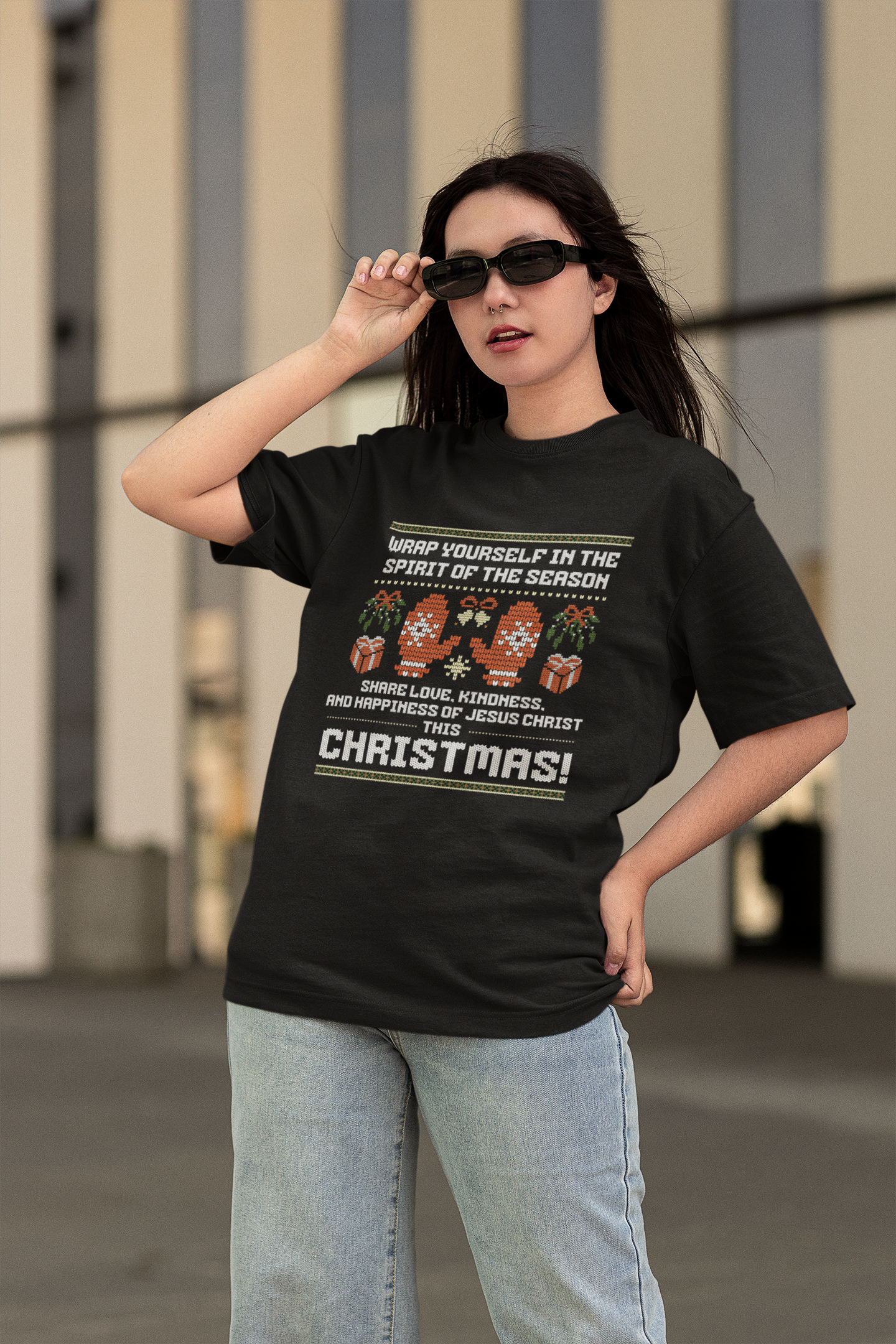 Christmas Knit Oversized Classic T-Shirt