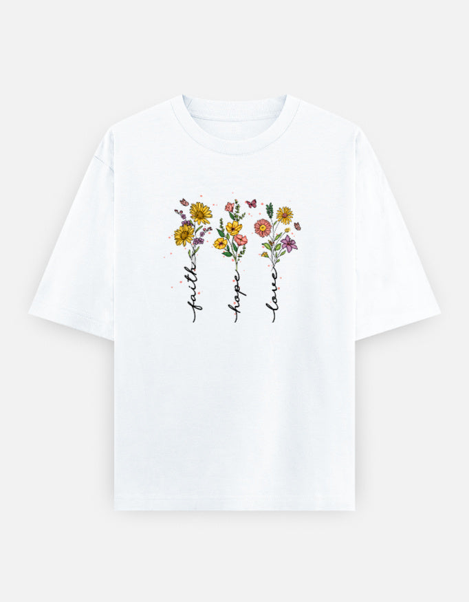 Faith Hope Love oversized Christian t-shirt - Eternus Wear