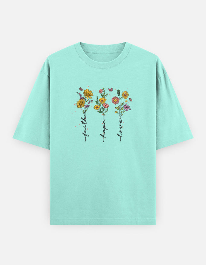 Faith Hope Love oversized Christian t-shirt - Eternus Wear