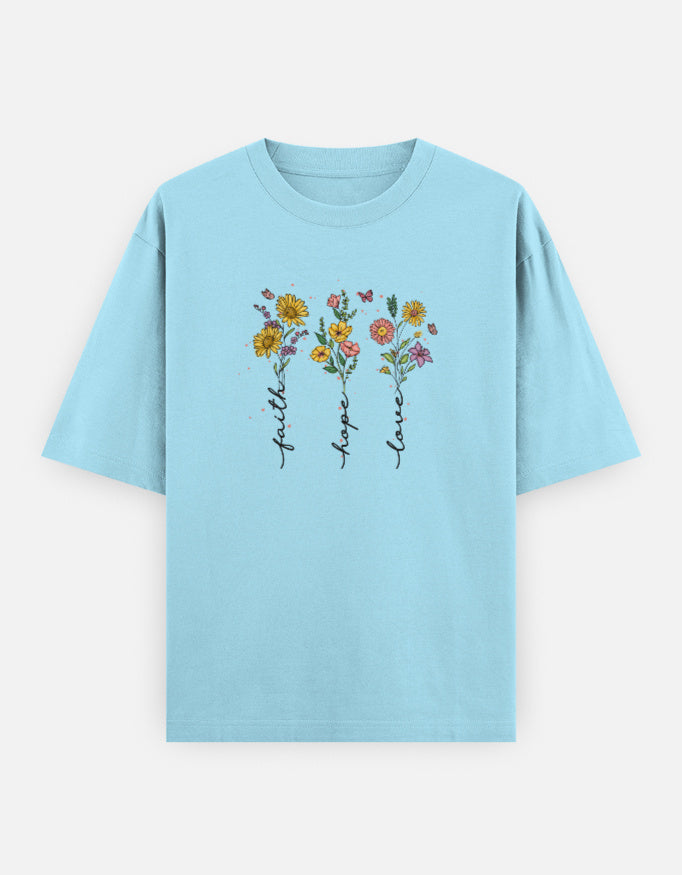 Faith Hope Love oversized Christian t-shirt - Eternus Wear