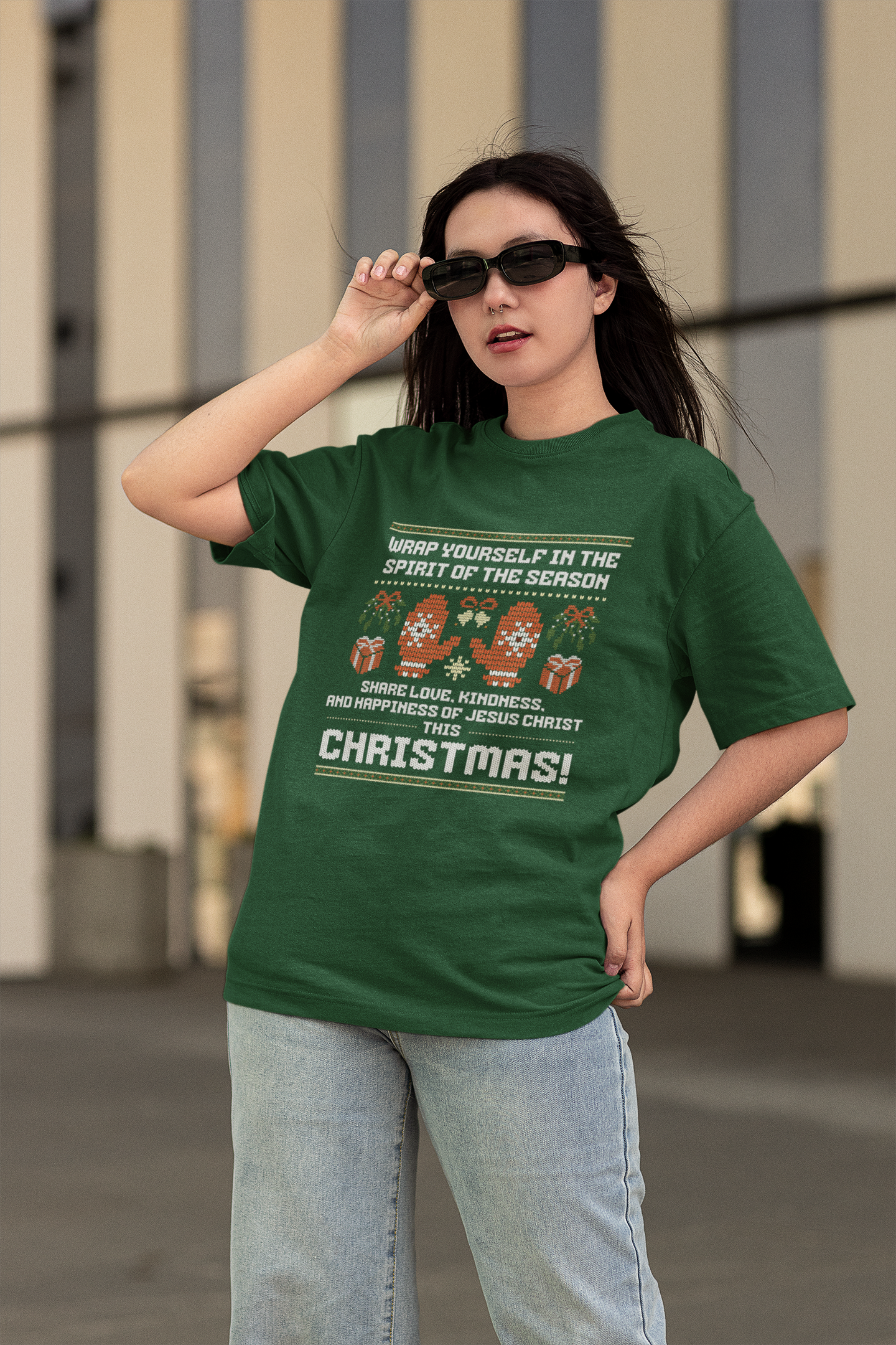 Christmas Knit Oversized Classic T-Shirt