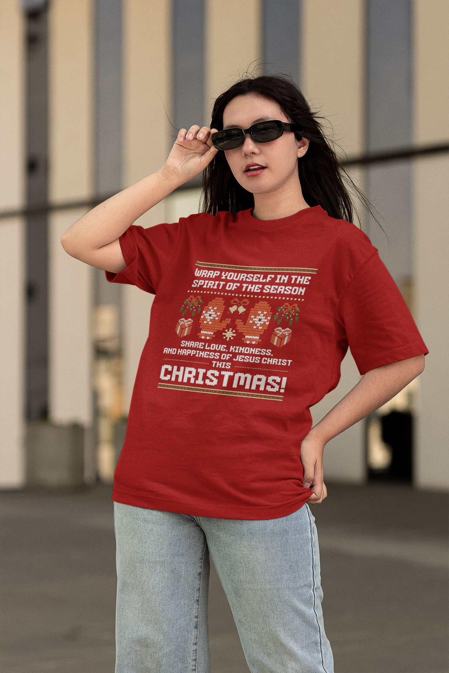 Christmas Knit Oversized Classic T-Shirt